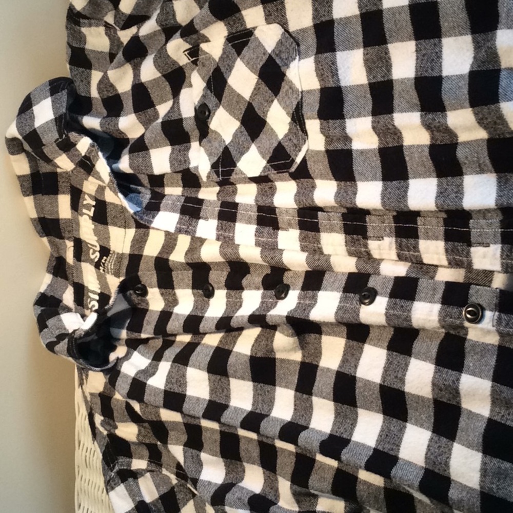 Checker black flannel shirt